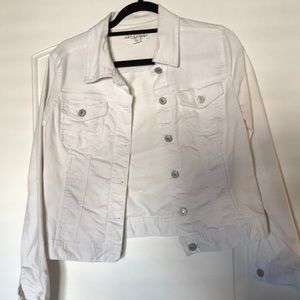 White Jean jacket, size M, worn once.
